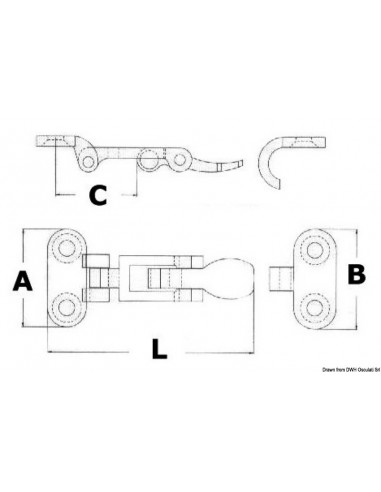 Alavanca de fecho em latão cromado...