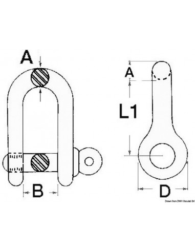 Manilha para arco AISI 316 10mm