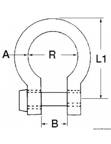 Manilha para arco AISI 316 12 mm