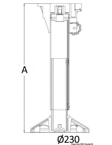 Pedestal c/amortecedor 500/630mm