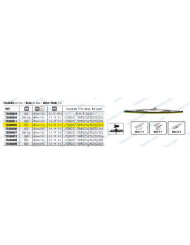 Escova limpa-parabrisas 400mm