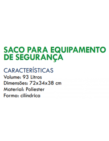 Saco para equipamento de segurança
