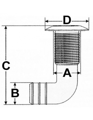Passa Cascos Cotovelo 90º