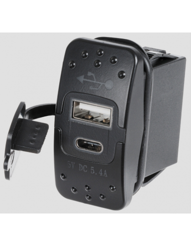 Ficha dupla USB-A + USB-C
