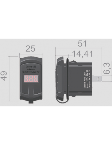 Ficha dupla USB-A + USB-C
